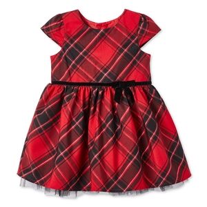 Baby Girls' Sweet Red And Black Plaid Dress With Bow "0-3 Months"